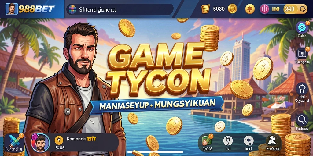 Screenshot gameplay 988BET menampilkan keseruan mengelola bisnis Tycoon.