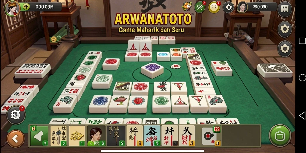 Screenshot ARWANATOTO menampilkan momen seru saat bermain Mahjong.