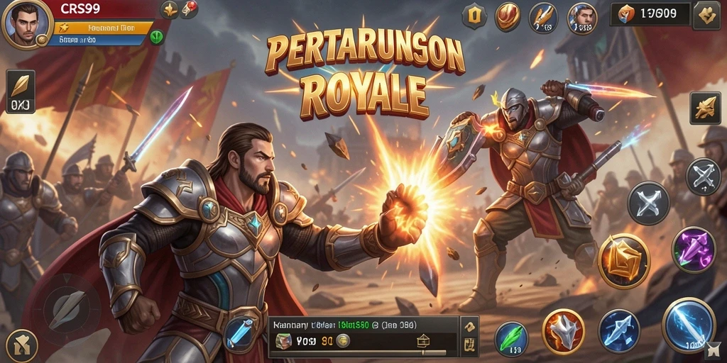 Tampilan gameplay seru di CRS99 saat pertempuran berlangsung.
