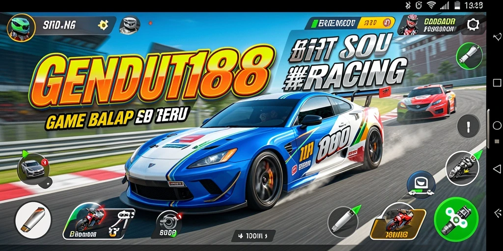 Gameplay seru GENDUT188 dengan aksi balapan yang cepat.