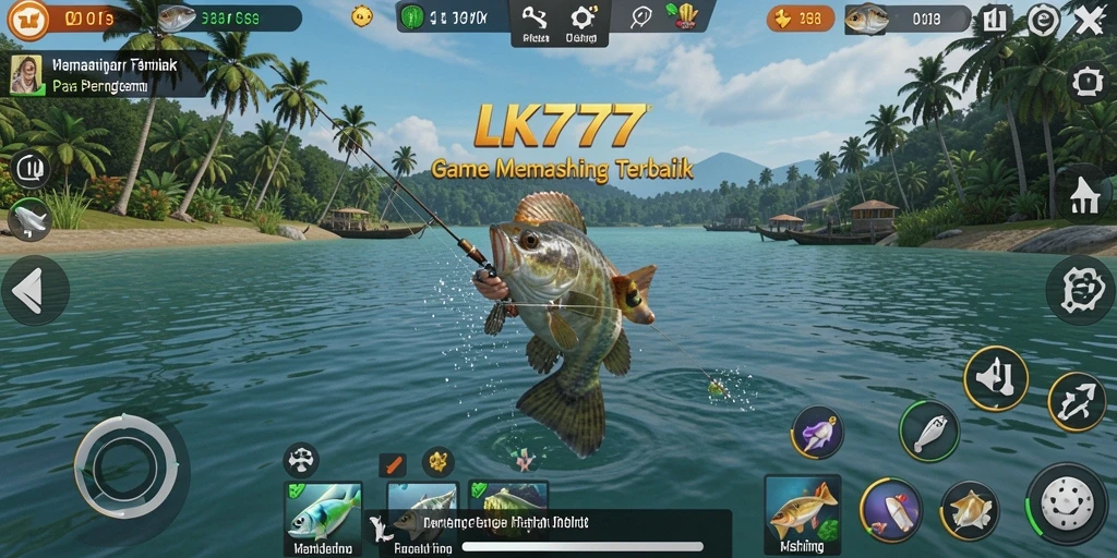Gameplay LK777 yang menakjubkan saat memancing di berbagai lokasi.