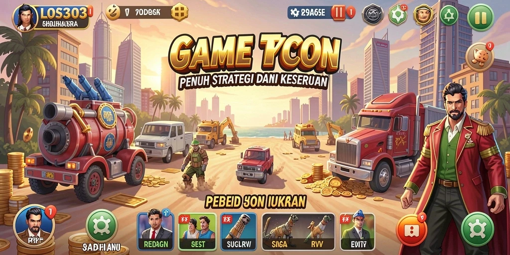 Tampilan permainan <strong>LOS303</strong> yang menarik dan penuh warna saat mengelola bisnis.