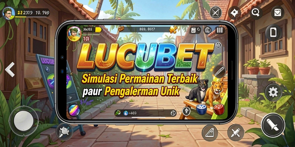 Tampilan gameplay LUCUBET dengan elemen simulasi yang menarik.