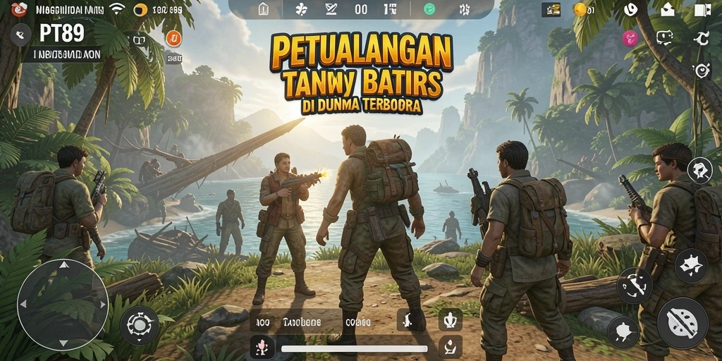 Screenshot PT89 menampilkan eksplorasi dunia yang luas dan indah.