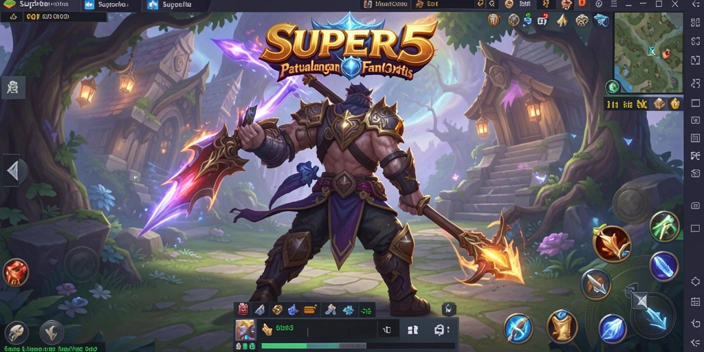 Tampilan gameplay SUPER5 yang menakjubkan dalam dunia MMORPG.