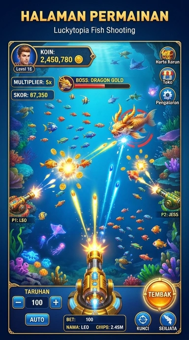 Tampilan antarmuka Luckytopia yang ramah pengguna.